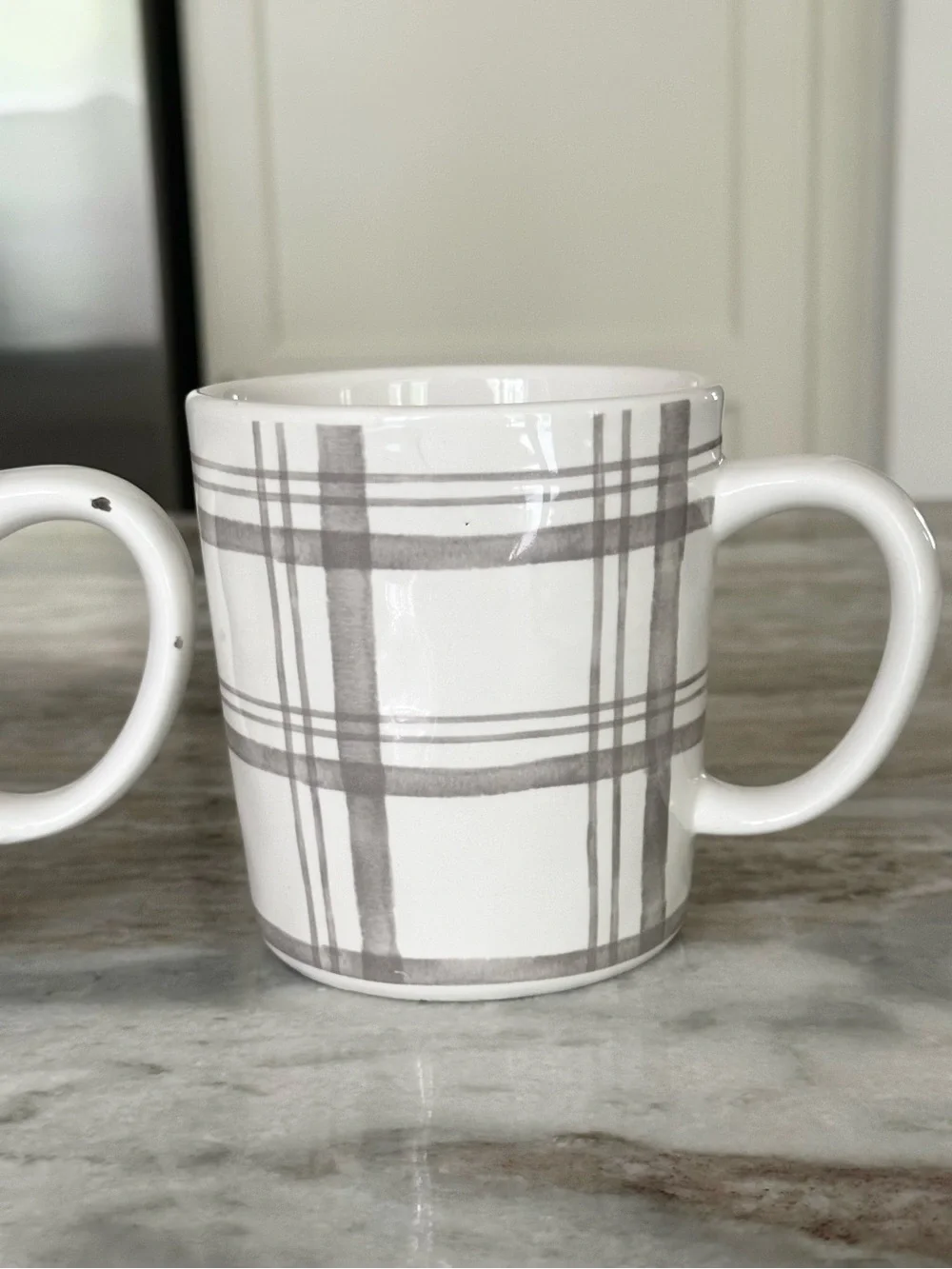 Fall Plaid China Mugs Set of 2